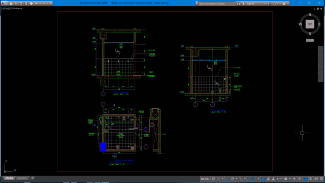 denah dan potongan tempat wudhu