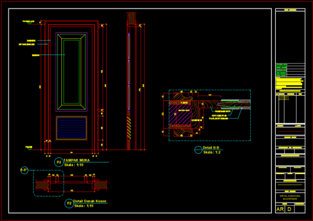 gambar kerja detail pintu