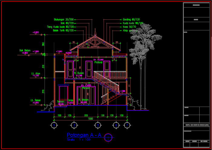 Download Gambar Rumah  Minimalis  2  Lantai  Ukuran 10x20 Meter DWG AutoCAD  Asdar Id