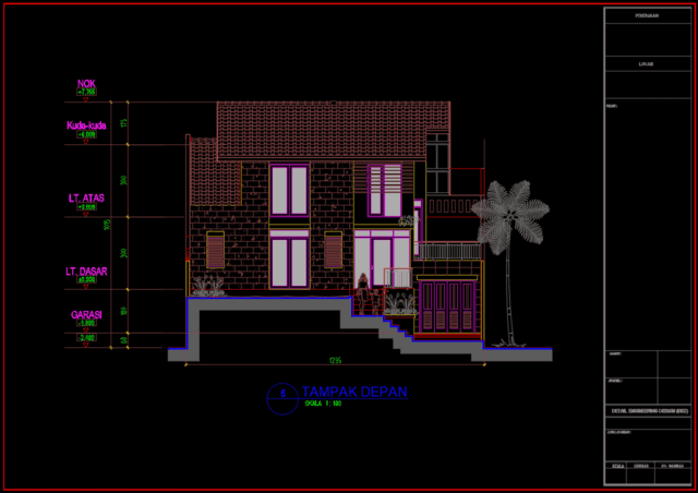 rumah 2 lantai uk 12,35m x 20,40m