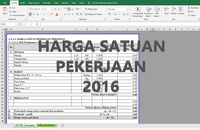 Download Rab Excel Analisa Sni Hsp 2016 Asdar Id