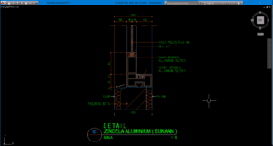 detail jendela aluminium (bukaan)