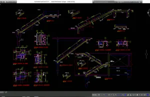Download Detail Pembesian Tangga DWG AutoCAD detail pembesian tangga