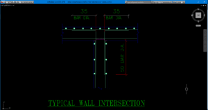 detail perpotongan dinding (wall intersection)