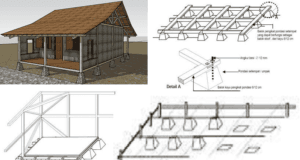 rumah kayu dinding papan dengan pondasi setempat