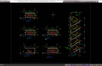 denah dan potongan tangga gedung 4 lantai
