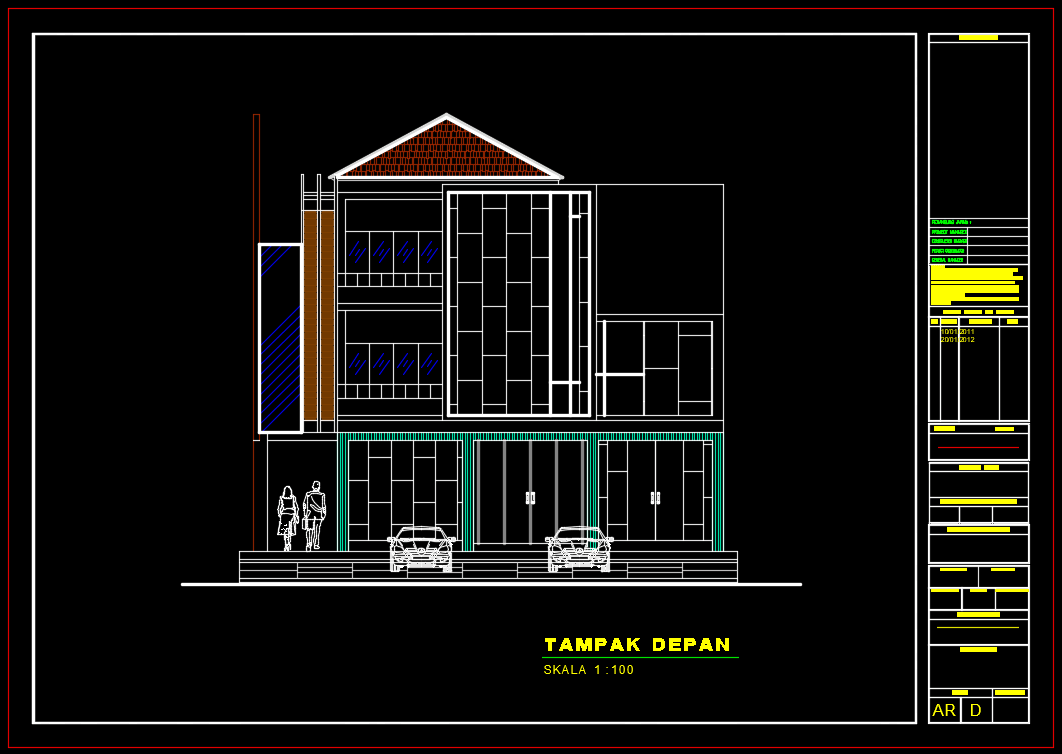 Download Tampak Depan Ruko Kantor Format Dwg Autocad Asdar Id