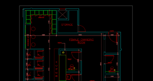 denah ruang ganti kolam renang