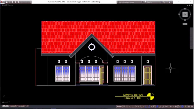 desain rumah tinggal 13x15 meter