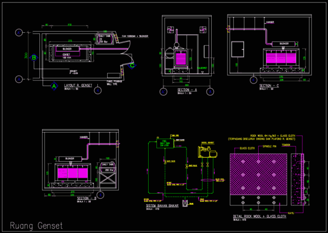 desain ruang genset kolam renang