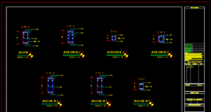 detail potongan sloof, kolom & balok