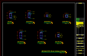 detail potongan sloof, kolom & balok