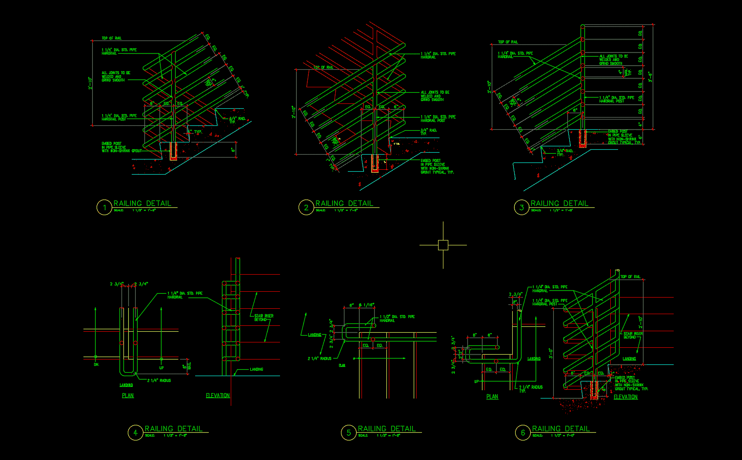 Download Gambar Detail Railing Tangga Format DWG AutoCAD 