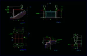 Download Gambar Detail Tangga Teras Format DWG AutoCAD detail tangga teras
