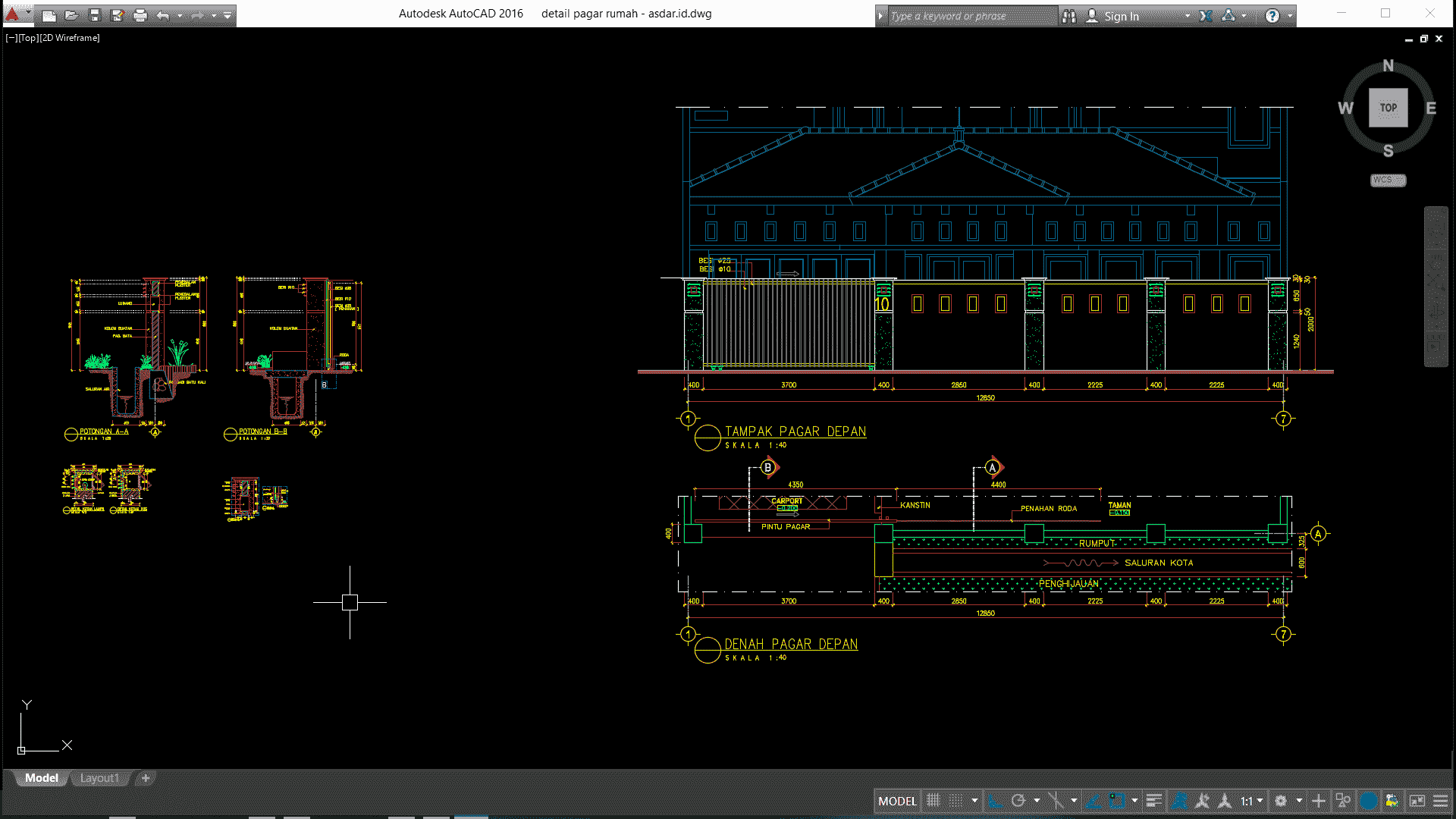 Download Gambar  Detail Pagar  Rumah  DWG AutoCAD  Asdar Id