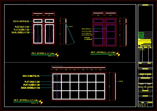 gambar kerja detail jendela gambar kerja detail jendela