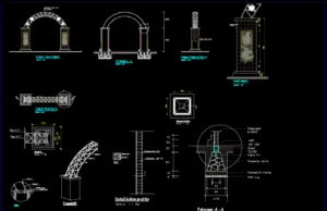 Download Detail Gapura Format DWG AutoCAD gapura