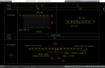 Download Detail Plat Lantai Format DWG AutoCAD detail plat lantai