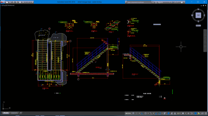 Download Detail Tangga Baja  Format DWG AutoCAD Asdar Id