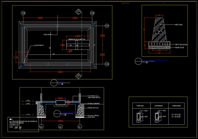 rencana dan detail pondasi ruang genset 7x4m rencana dan detail pondasi ruang genset 7x4m