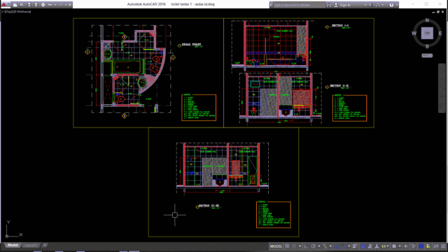 Download Gambar Desain  Toilet Lantai 1 DWG AutoCAD Asdar Id