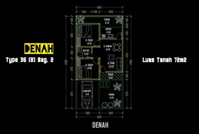 denah type 36.72 bagian 2