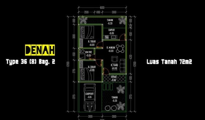 denah type 36.72 bagian 2