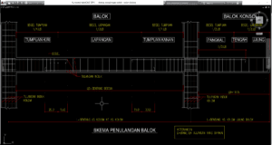 skema penulangan balok