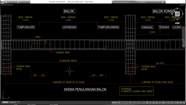 skema penulangan balok skema penulangan balok
