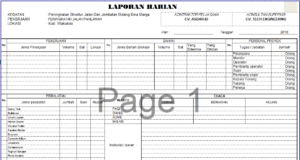 laporan harian fisik