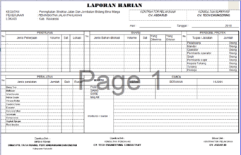 laporan harian fisik