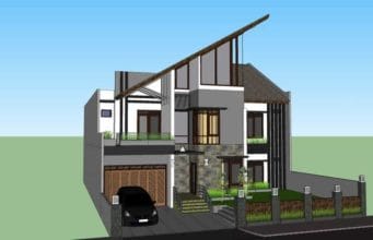 Download Rumah 2 Lantai Minimalis Modern Format SKP SketchUp rumah 2 lantai minimalis modern