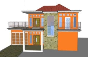 Download Rumah Modern Minimalis 2 Lantai Format SKP SketchUp rumah modern minimalis 2 lantai