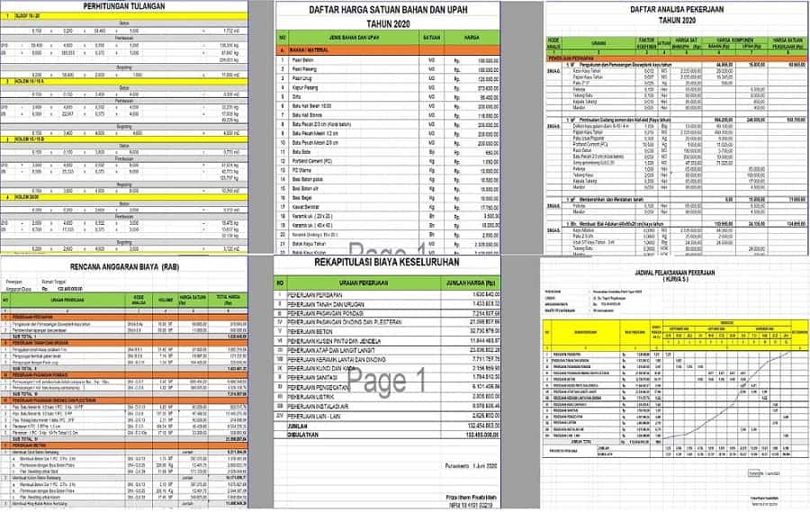 Rab Rumah 2 Lantai 2020 Xls Content