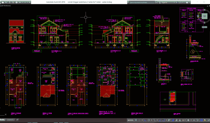 rumah tinggal sederhana 2 lantai 6x7 meter