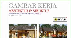 gambar kerja rumah tinggal type 50