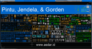 block gratis pintu, jendela, dan gorden