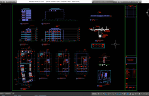 Download Desain Kantor dan Hunian 5 Lantai Format DWG AutoCAD kantor dan hunian 5 lantai