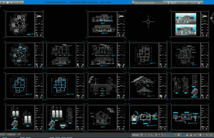 Download Desain Rumah Tropis modern 12mx12m Format DWG AutoCAD rumah tropis modern 12x12 meter