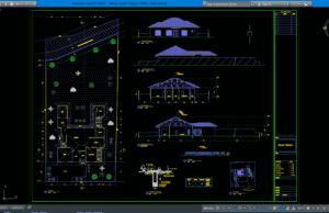 Download Desain Rumah Tinggal 1 Lantai DWG AutoCAD desain rumah tinggal 1 lantai