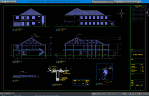 Download Desain Rumah Tinggal 2 Lantai DWG AutoCAD rumah tinggal keren 2 lantai