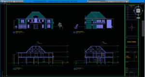 tampak & potongan rumah tinggal 2 lantai