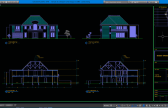 tampak & potongan rumah tinggal 2 lantai