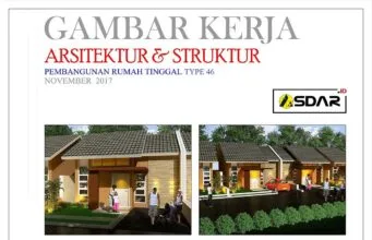gambar kerja rumah tinggal type 46