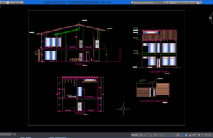 Download Desain Rumah 2 Lantai Ukuran 8×20 Meter Format DWG AutoCAD rumah 8x20