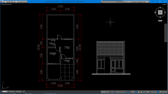 rumah tinggal 5mx12m