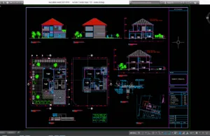Download Rumah Tinggal 2 Lantai Type 113 Format DWG AutoCAD rumah 2 lantai type 113