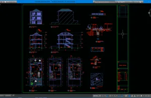 Download Rumah Tinggal 3 Lantai Type 113 Format DWG AutoCAD rumah 3 lantai type 113