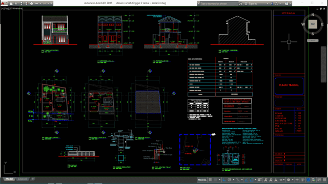 desain rumah tinggal 2 lantai