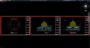 denah dan tampak masjid